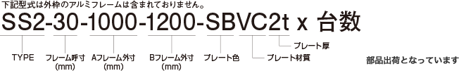 下記型式は外枠のアルミフレームは含まれておりません。部品出荷となっています