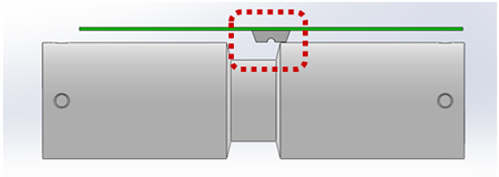 図7　桟付きベルトがプーリに乗りあげた図