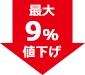 最大9%値下げ