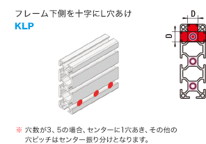 フレーム下側を十字にL穴あけKLP