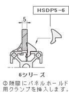 ③隙間にパネルホールド用クランプを挿入します。